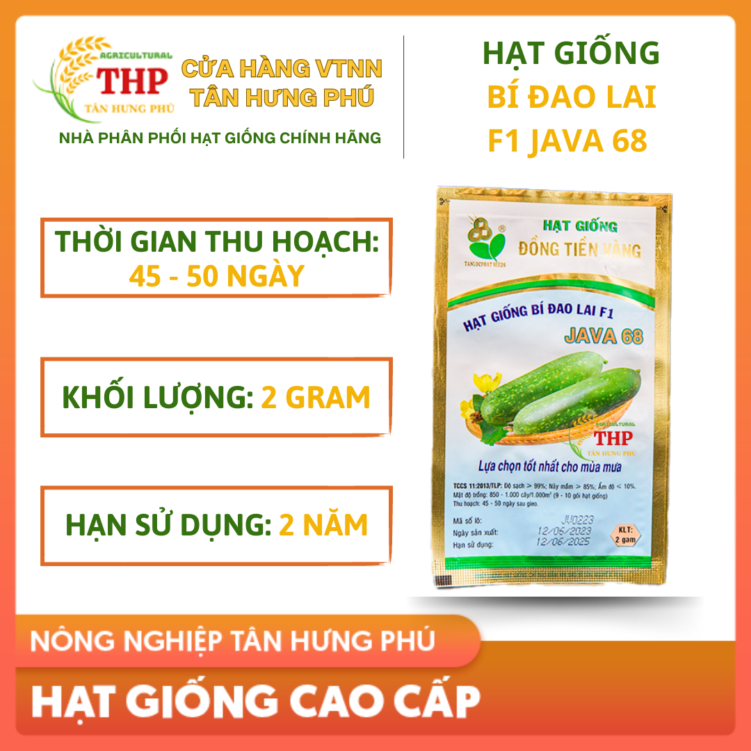 Hạt giống Bí Đao Lai F1 Java 68 gói 2 gr