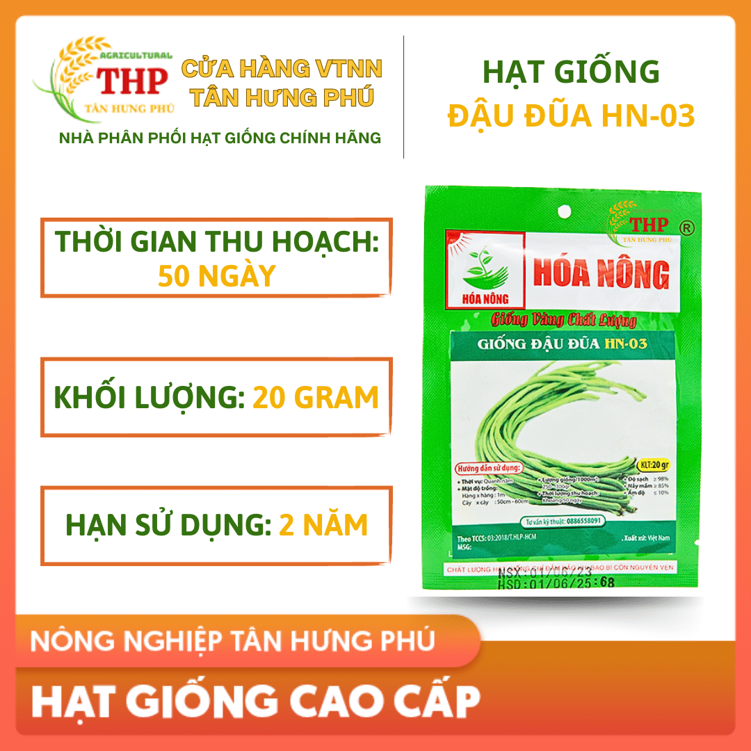 Hạt giống Đậu Đũa HN-03 gói 20gr 1 DAU DUA HN 03
