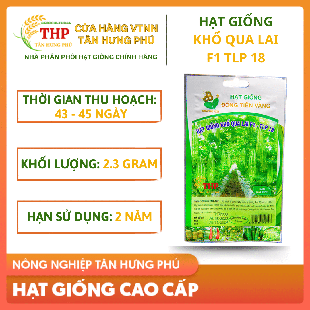 Hạt giống Khổ Qua Lai F1 TLP 18 gói 2,3g 1 KHO QUA TLP 18 2.3G