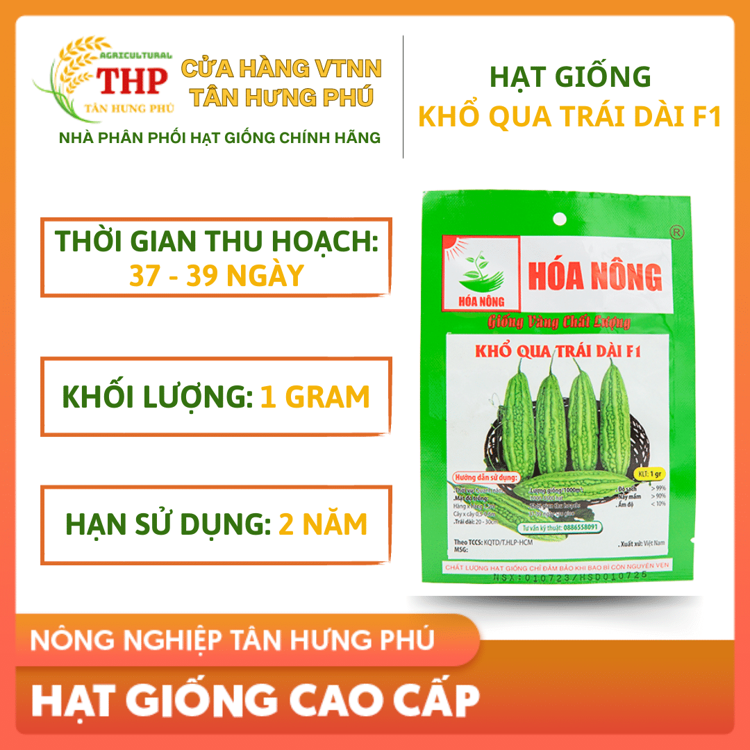 Hạt giống Khổ Qua Trái Dài F1 gói 1gr 1 KHO QUA TRAI DAI