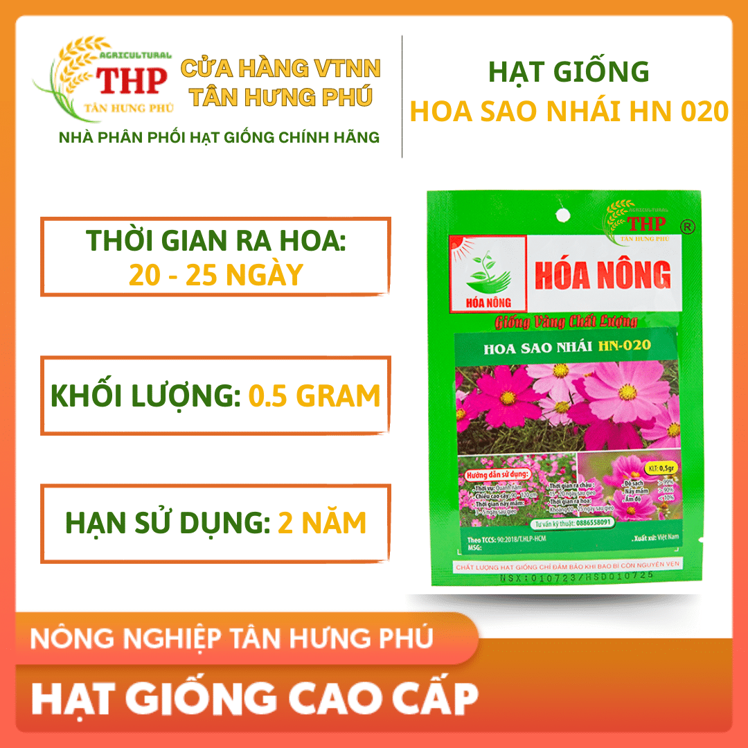 Hạt giống Hoa Sao Nhái Hồng HN-020 gói 0,5gr 1 SAO NHAI HONG